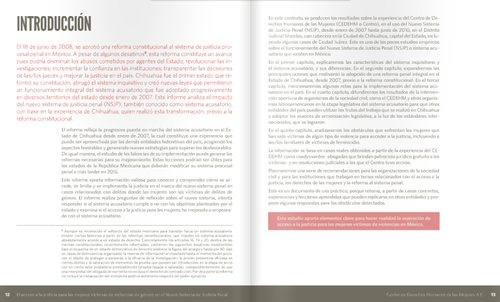 El Acceso a la Justicia para las Mujeres Víctimas de Violencia